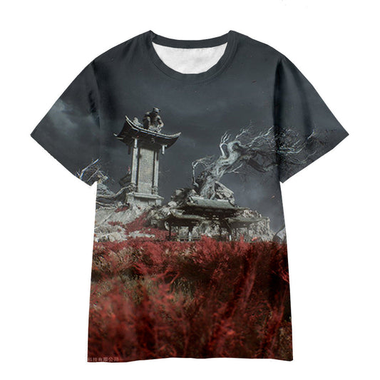 Black Myth Wukong T-Shirt Short Sleeve Round Neck - Kids & Adult Unisex YY10016