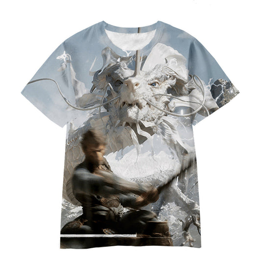 Black Myth Wukong T-Shirt Short Sleeve Round Neck - Kids & Adult Unisex YY10006