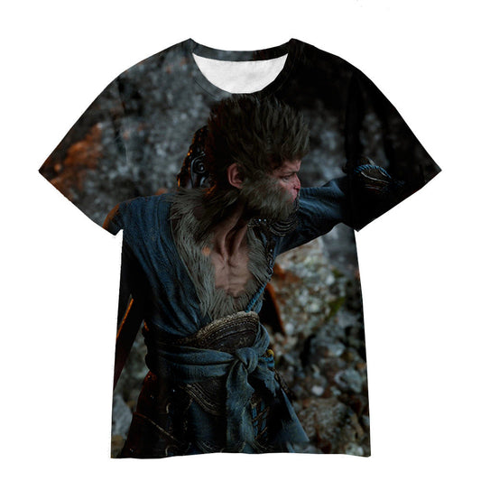 Black Myth Wukong T-Shirt Short Sleeve Round Neck - Kids & Adult Unisex YY10014