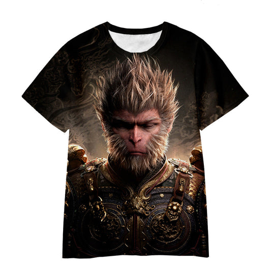 Black Myth Wukong T-Shirt Short Sleeve Round Neck - Kids & Adult Unisex YY10001