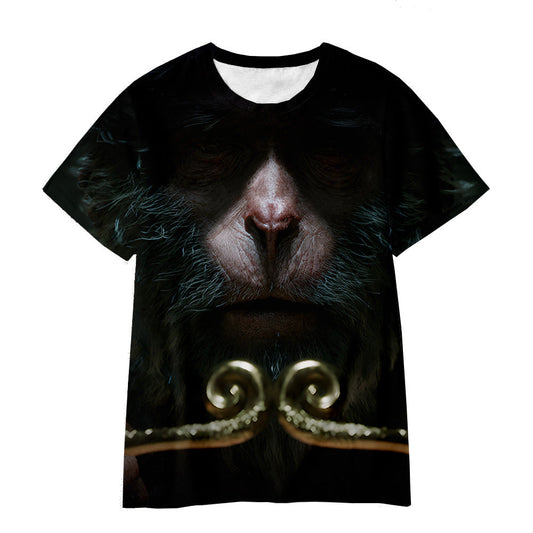 Black Myth Wukong T-Shirt Short Sleeve Round Neck - Kids & Adult Unisex YY10007