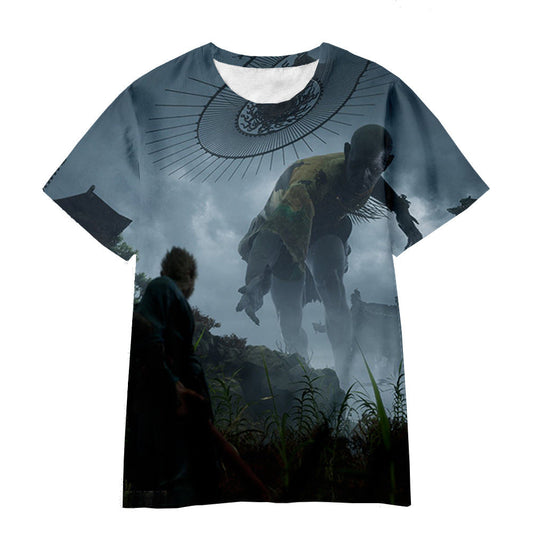 Black Myth Wukong T-Shirt Short Sleeve Round Neck - Kids & Adult Unisex YY10015