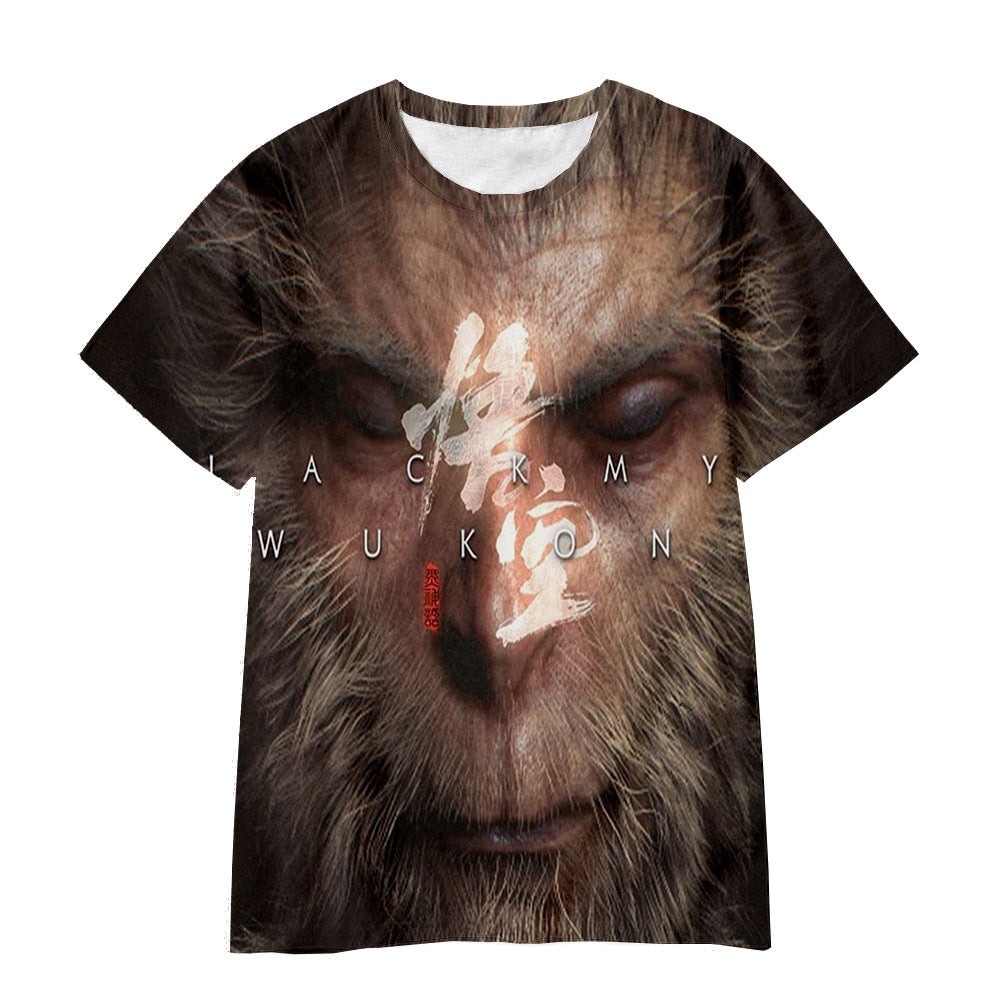 Black Myth Wukong T-Shirt Short Sleeve Round Neck - Kids & Adult Unisex YY10002