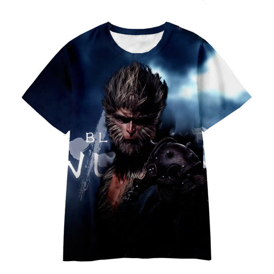 Black Myth Wukong T-Shirt Short Sleeve Round Neck - Kids & Adult Unisex YY10013